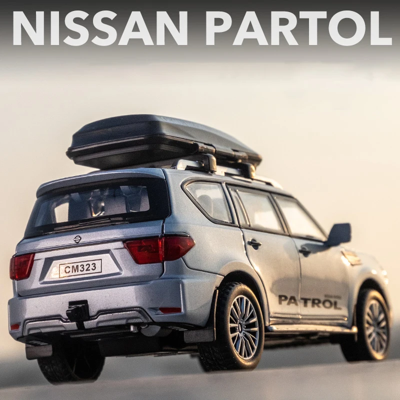 

Модель автомобиля 1:32 Nisssan PATROL Y62, литый под давлением, из сплава, для путешествий, со звуком, подсветкой, коллекционная игрушечная машинка для...