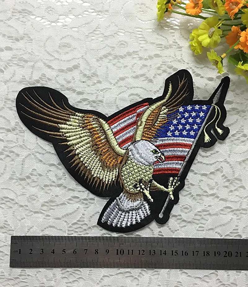 Джинсовая ткань нашивка крыло Скелет Орел флаг уличная панк Европейская и