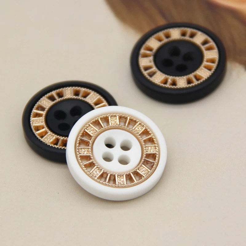 

25mm Chic 4 Holes Metal Resin Buttons For Clothes Women Coat Sweater Fashion Garment Handmade DIY Sewing Accessories Wholesale