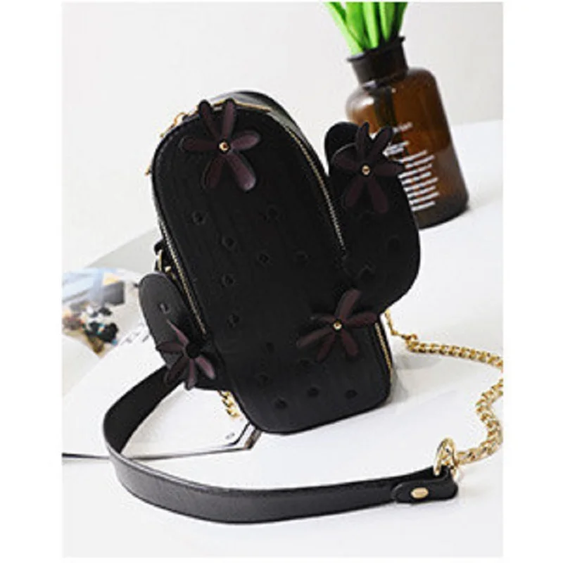 Креативные сумки через плечо с изображением зеленых кактусов и растений модные