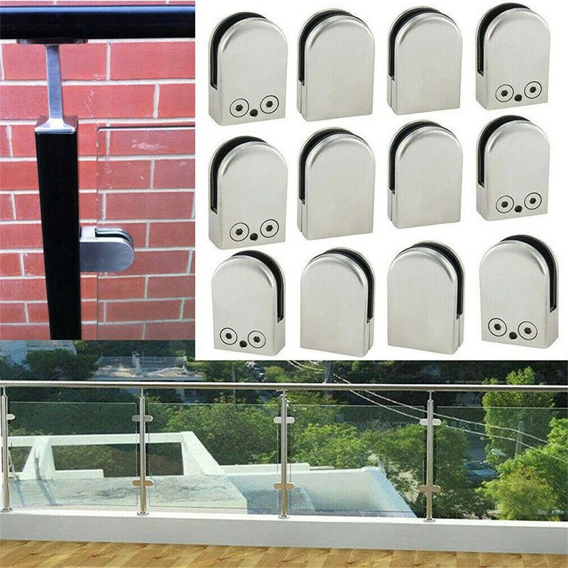 

4pcsHigh Quality Stainless Steel Glass Clips Adjustable Mounted Glass Shelf Clamp Bracket 6-8mm Glass Holder Corrosion-Resistant
