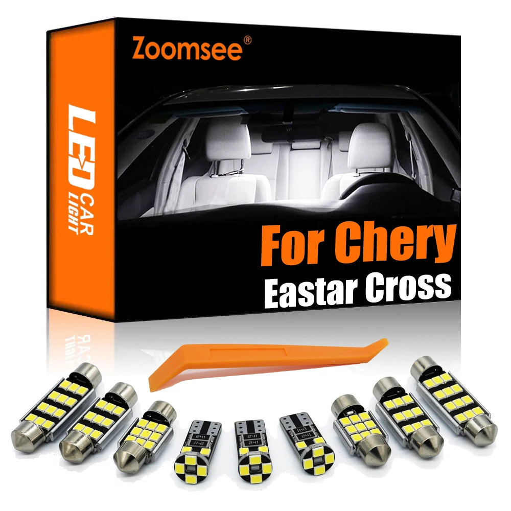 

Zoomsee 10Pcs Interior LED For Chery Eastar Cross 2006+ Canbus Vehicle Bulb Indoor Dome Reading Light Error Free Auto Lamp Kit