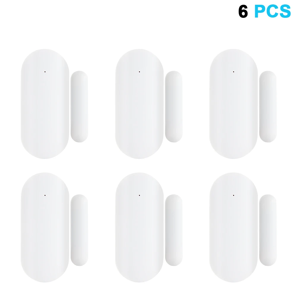 6 PCS Awaywar 433 МГц датчик сигнализации для дверей и окон Беспроводной магнитный переключатель контактный детектор сигнализация для охранной системы безопасности - Цвет: 6 PCS