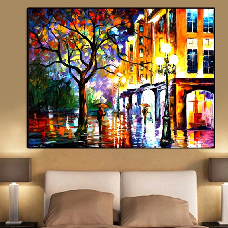 100% уличная ручная роспись вид искусство рисовать картину маслом на холсте Wall Art