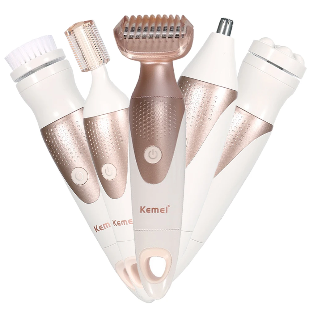 

5in1 Women Epilator Female Painless Trimmer Lady Shaver For Hair Removal Shaving Machine Electric Face Body Bikini Area epilator