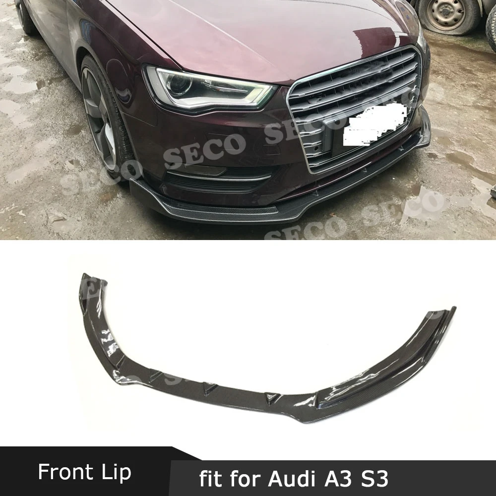 Для Audi A3 Sline S3 Седан 4 двери передний спойлер для губ карбоновое волокно головка бампер Лопата автомобильный Стайлинг