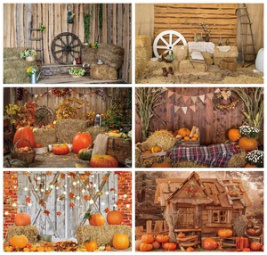 Yeele Autumn Thanksgiving Day Backdrop Farm Barn Hay Block Old Tractor Backgrouns Baby Photography Photographic For Photo Studio