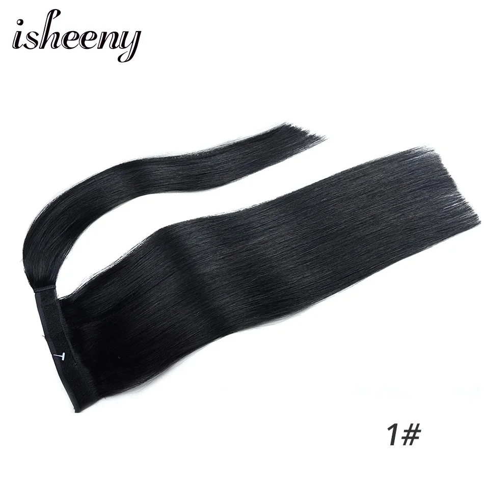 Isheeny Человеческие волосы Remy конский хвост для наращивания 1" 18" 2" человеческие волосы для наращивания на заколках