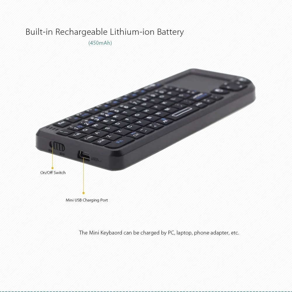 Rii Mini X1 испанская Espanol Мини Беспроводная клавиатура Air mouse с тачпадом для Android tv Box Мини ПК 2,4G Беспроводная клавиатура