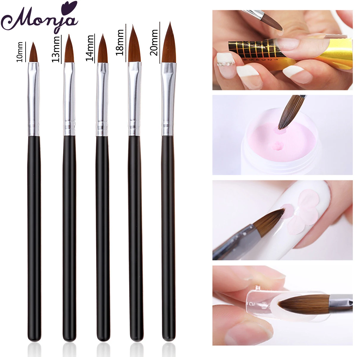 Monja 5 шт./компл. для дизайна ногтей акриловая жидкая пудра УФ лак наращивания геля