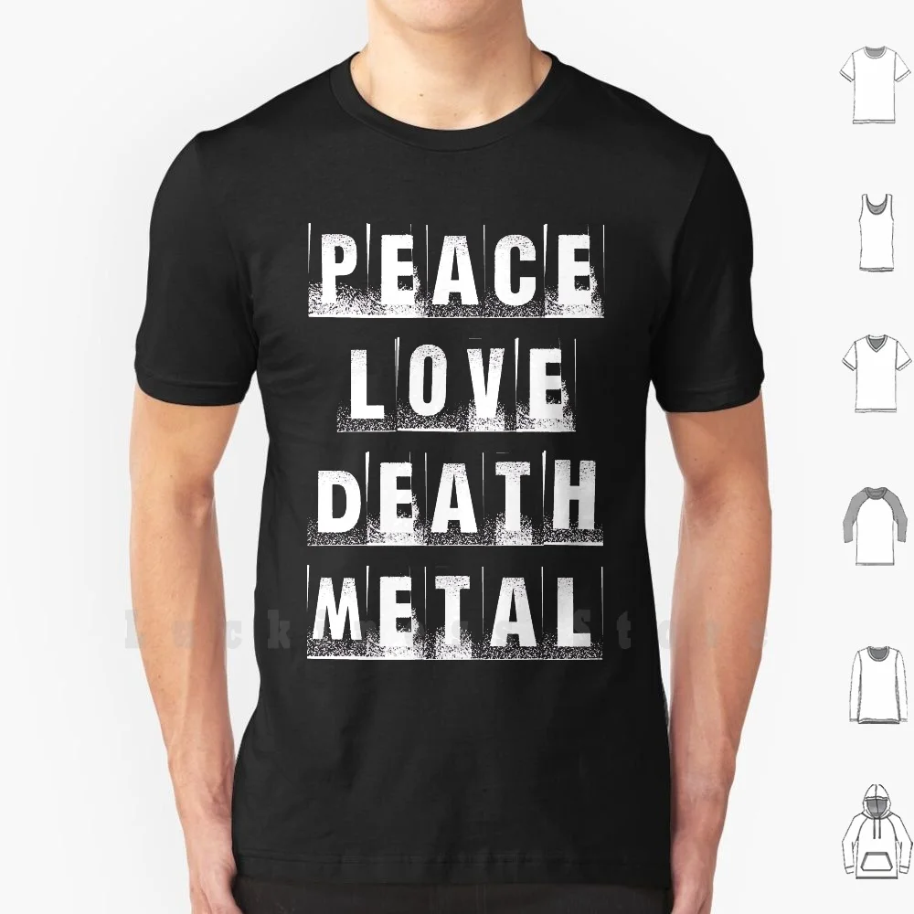 

Мужская хлопковая футболка с принтом Peace Love Death Metal 4
