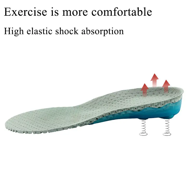 Silicone Gel Insoles EVA Spring Cushioning Shoe Pad Arch Support Sport Shoes Built-In Shock Absorption Spring Sole Insert Insole