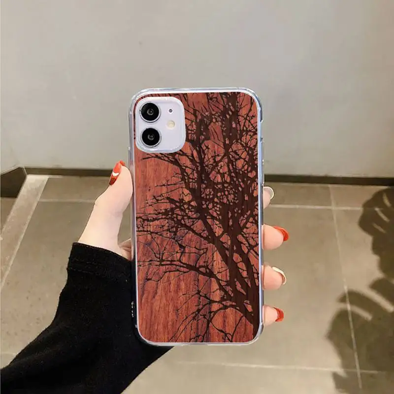 

Natural wood texture pattern Phone Case Transparent for iPhone 6 7 8 11 12 s mini pro X XS XR MAX Plus