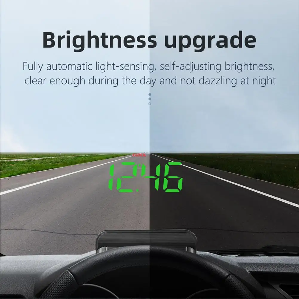 Автомобильный дисплей HUD на лобовое стекло OBD2 GPS Спидометр цифроПредупреждение