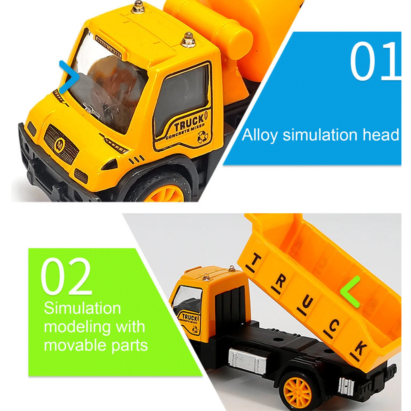 

Mini Excavator Blender Dumper Tractor Truck Model Car Toys Engineering Vehicle