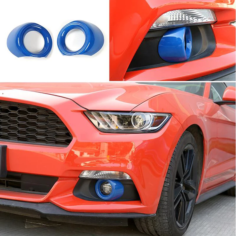 

New Style ! For Ford Mustang 2015 2016 2017 ABS Front Head Fog Lamp Light Frame Cover Decoration Trim
