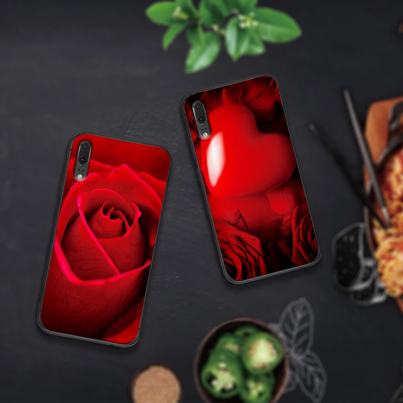 Красные розы мягкий силиконовый чехол для телефона huawei P30 Lite P20 Pro P10 2017 P Smart 2016 2019 P8