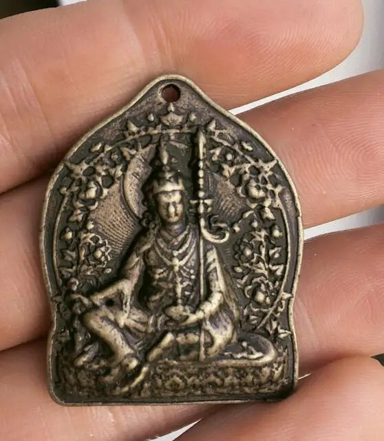 Амулет бронзовая латунь тибетский Будда Зеленый Лотос амулет кулон guanyin Maitreya