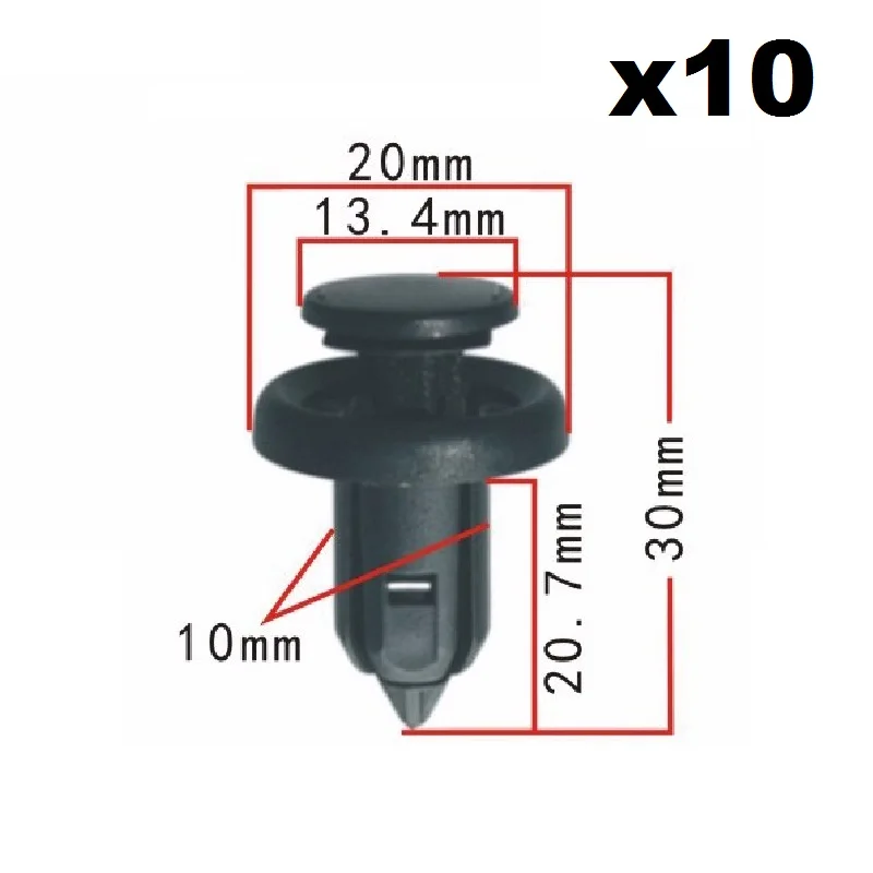 

10x Nylon For Honda 08 Accord bumper arm expansion nail (long)