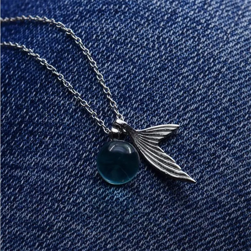 Романтическая крошечная пляжная подвеска в виде слезы Русалочки ожерелье с