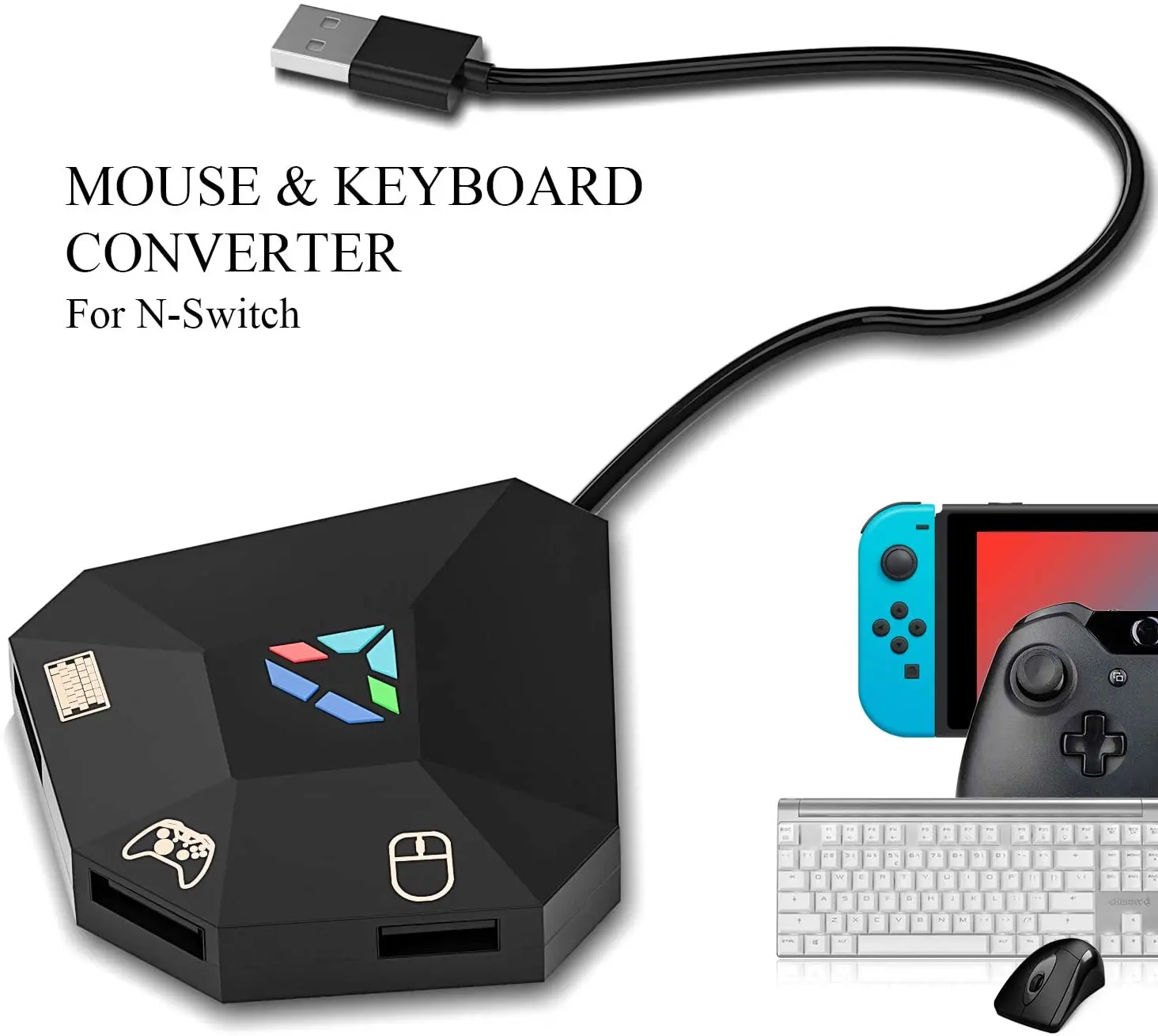 Проводной USB-конвертер NS для клавиатуры и мыши PS4 /PS3/Xbox One/ Xbox 360/ Nintendo Switch lite - купить