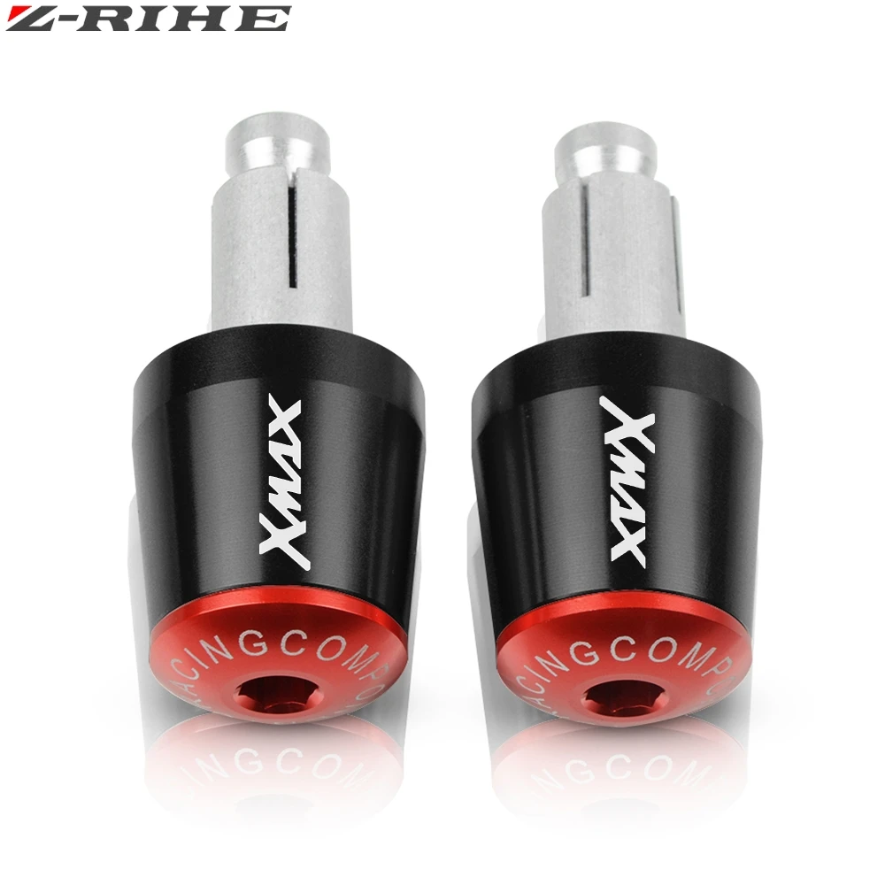 Black Red Аксессуары для мотоциклов XMAX 7/" 22 мм рукоятки «Грипсы» Торцевая Крышка для Yamaha xmax 125 250 300 400 X MAX - Цвет: Black Red