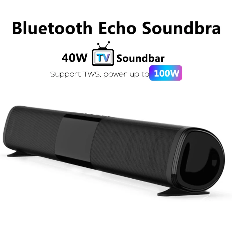 

40W TWS100W Soundbar Patent New TV Echo Wireless Bluetooth Speaker Home Theater Boombox Music Center for PC Cinema TV TF/AUX/FM