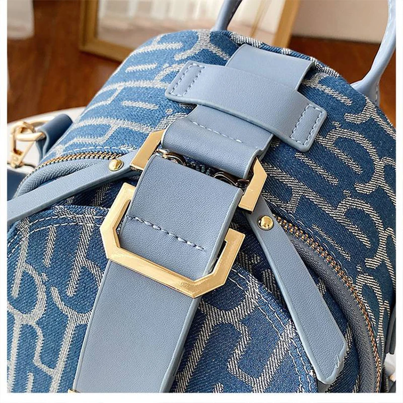 

Women Backpack with Free Gift Multiple Using Women Tourist Monogram Backpacks Female School Bag Travel Bag with Letter Printing