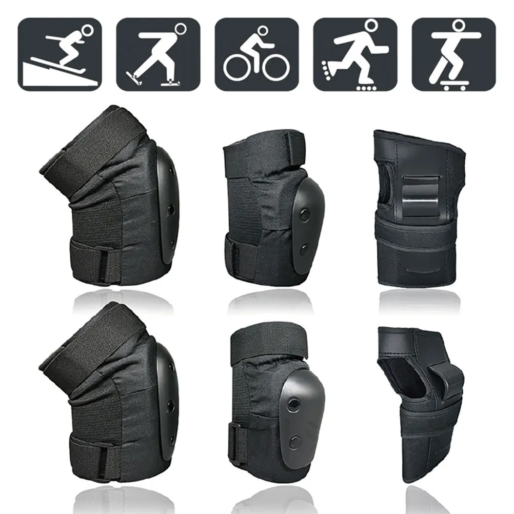 

6PC Skating Protective Gear Elbow pads Bicycle Skateboard Ice Roller Knee Protector For Adult Kids Roller Skating Rock Climbing