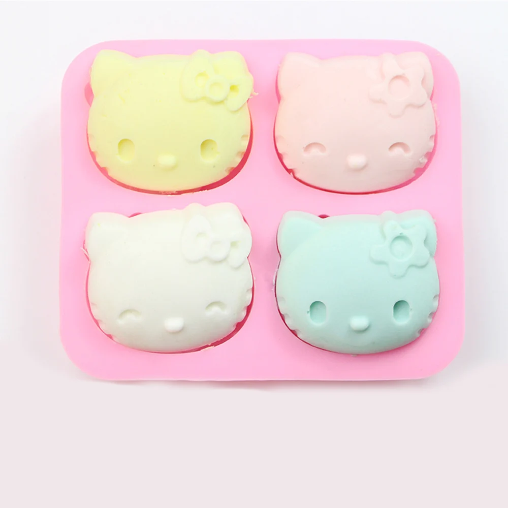 Милые силиконовые формы для лица кошки полимерная глина конфетная форма
