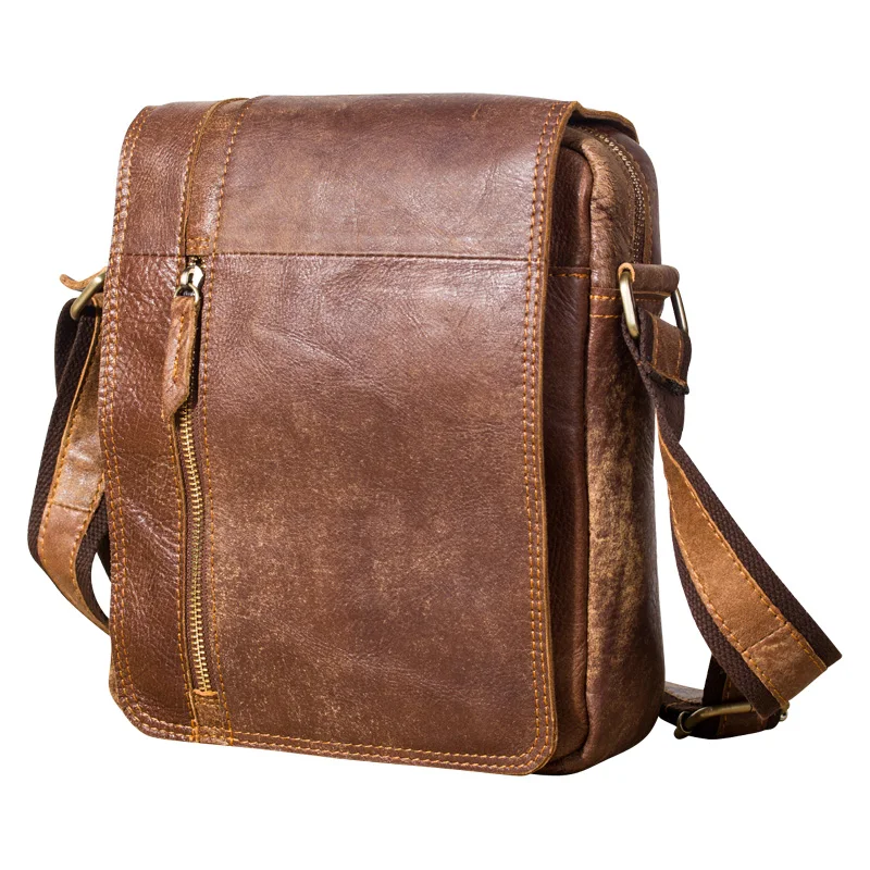 Original Leather Male Design Casual Shoulder messenger bag cowhide Fashion 10" iPad Tote Crossbody Satchel bag For Men 8010