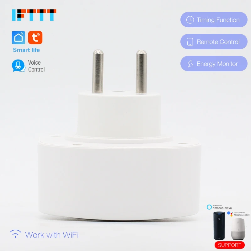 20pcs 16A wifi умная штепсельная вилка французская с монитором питания FR розетка