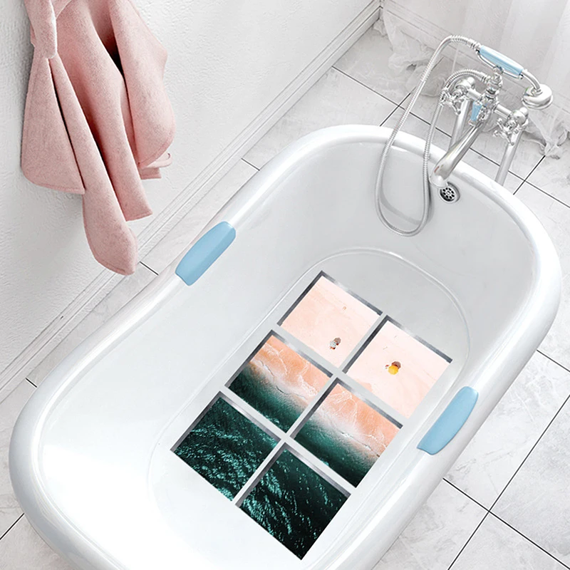 

6 шт., Нескользящие гофрированные наклейки для ванной