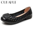 Женские туфли на низком каблуке OUKAHUI, летние туфли из натуральной кожи без застежки, дышащие туфли без каблука, размеры 34-43, 2021