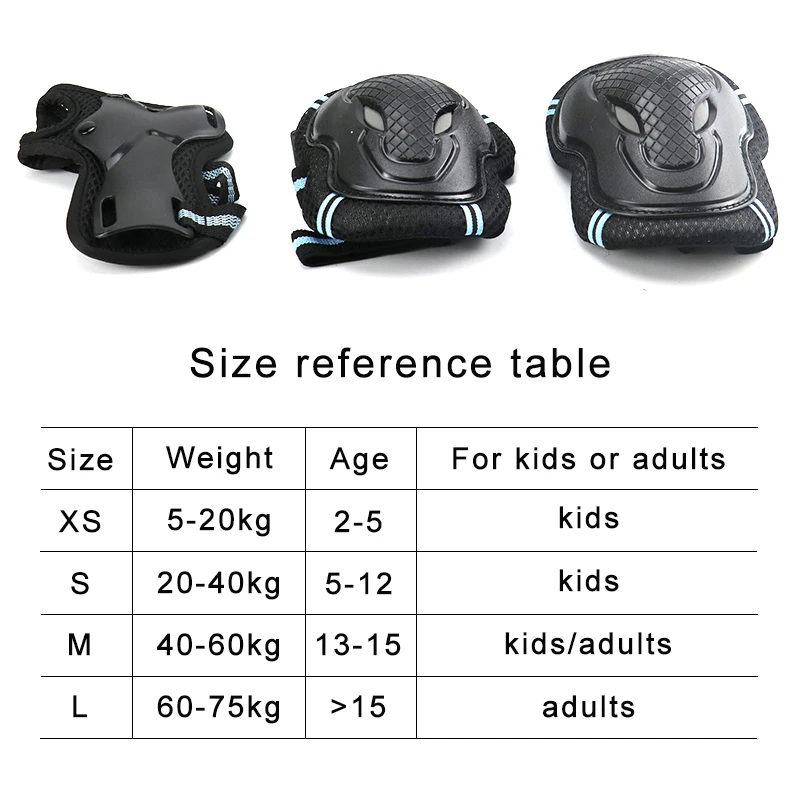 

6pcs/set Skating Protective Gear Set Elbow pads Bicycle Skateboard Ice Skate Roller Bike Knee Protector For Adult Kids Men Women