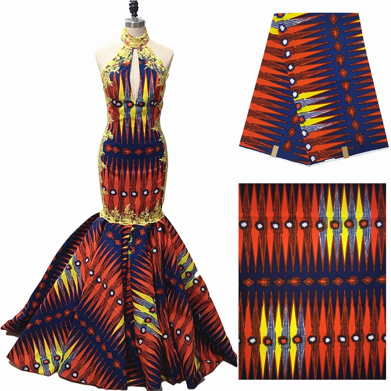 Miss L Настоящая Африканская ткань Анкары с принтом воска 6 ярдов/шт 100% хлопковая