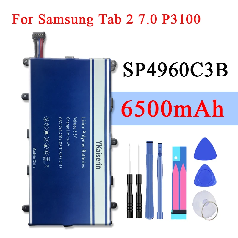 Аккумулятор SP4960C3B на 6500 мач для Samsung Galaxy Tab 2 7 0 GT P3110 P3100 P6200 P3113 батарея с
