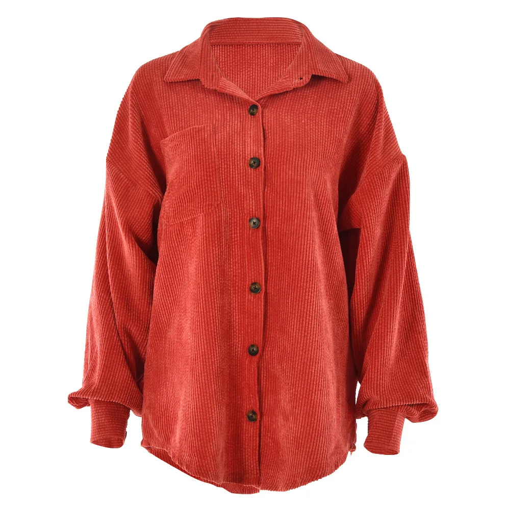 

Autumn New Style Plus Size Mid-length Blouse Women's Fashion Casual Cardigan Single-breasted Long-sleeved Loose Coat Women