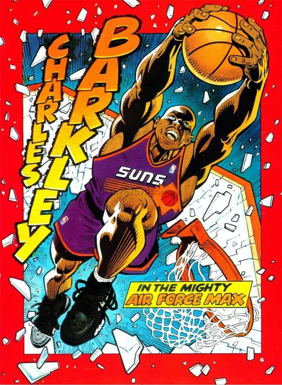 Charles Barkley оригинальный 90S обувь Ad Oldskool футболка полная передняя работа свободного