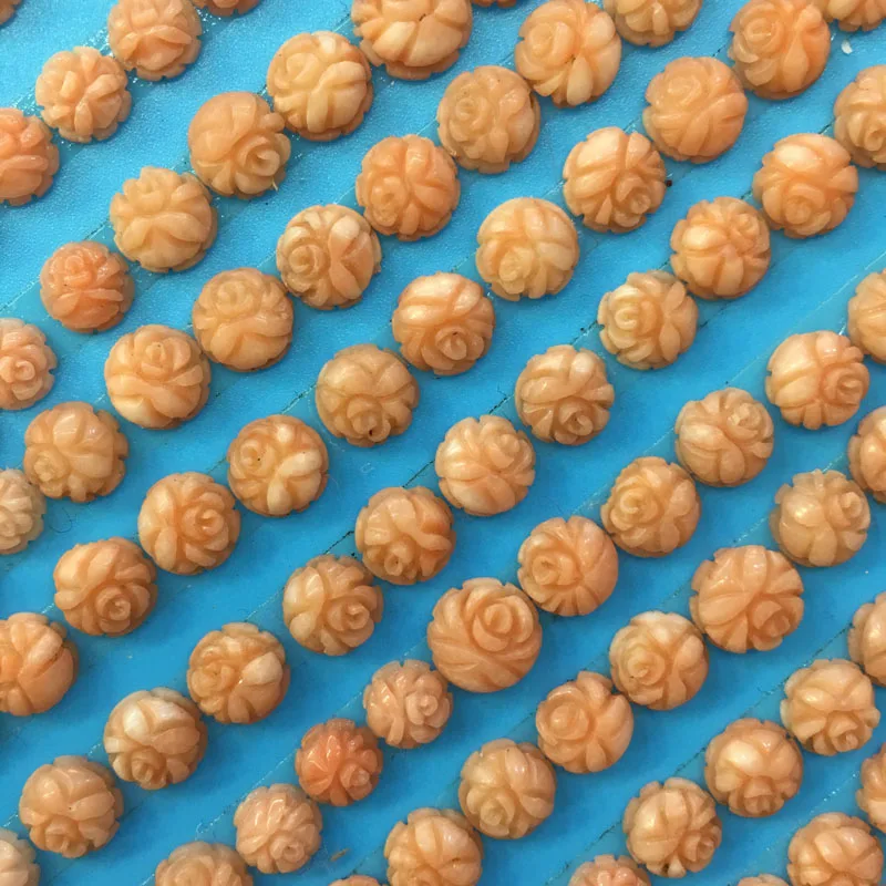 5PCS Fashion Natural Coral Cabochon Beads for Making Jewelry DIY Stud Earring Accessories Loose Size 6-8mm | Украшения и