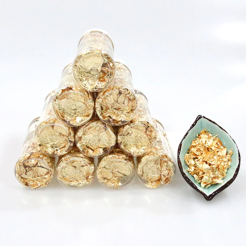 10 бутылок съедобный сорт подлинный золотой серебряный лист шабин хлопья 2 г 3 24 К