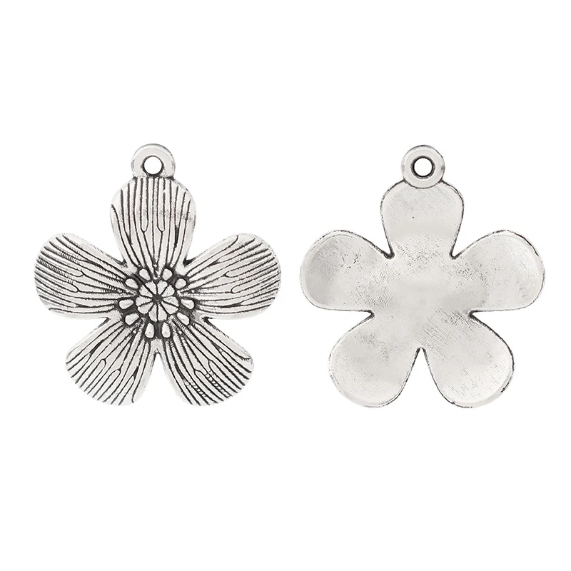 ZXZ 10 шт. тибетские серебряные подвески в виде цветов для ожерелий браслетов