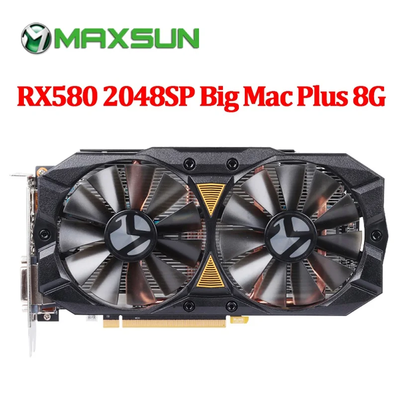 Видеокарта MAXSUN PC rx 580 2048SP Big Mac plus 8G amd GDDR5 256bit 7000MHz 1168MHz PCI Express X16 3 0 14nm rx580|Видеокарты| |
