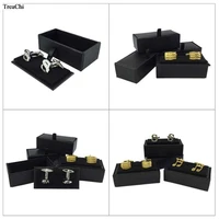 60pcs black cufflinks storage casket mens cufflink jewelry organizer case cuff links display package gift box birthday gift case