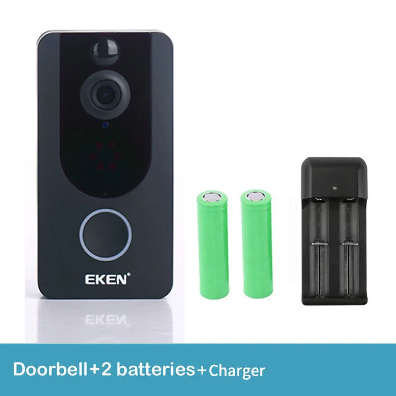 Option 2 Eken V7 черный 1080P wifi дверной Звонок IP умный беспроводной безопасности пихта детектор движения сигнализация Облачное хранилище дверной звонок, камера - Цвет: Option 2