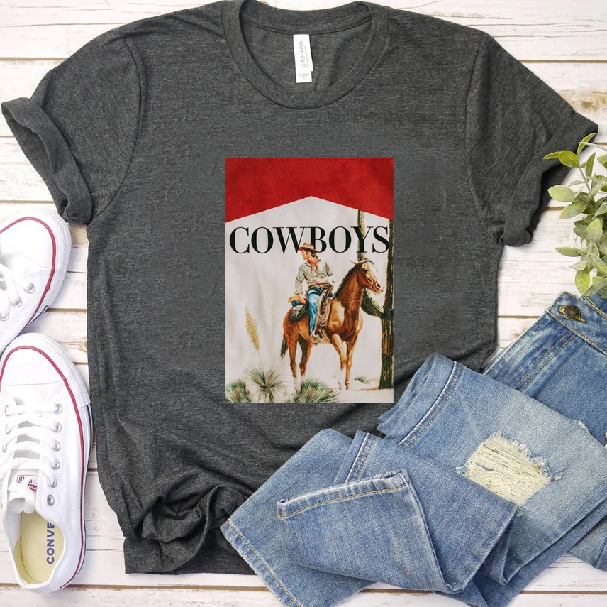 Новые трендовые ковбойские Женские повседневные топы модная футболка унисекс в