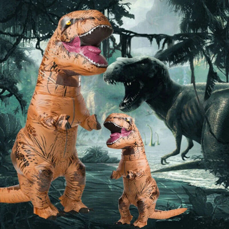 Disfraz de dinosaurio inflable t-rex para ni&ntilde;os y adultos, conjunto de Cosplay, Jurassic, Halloween-5