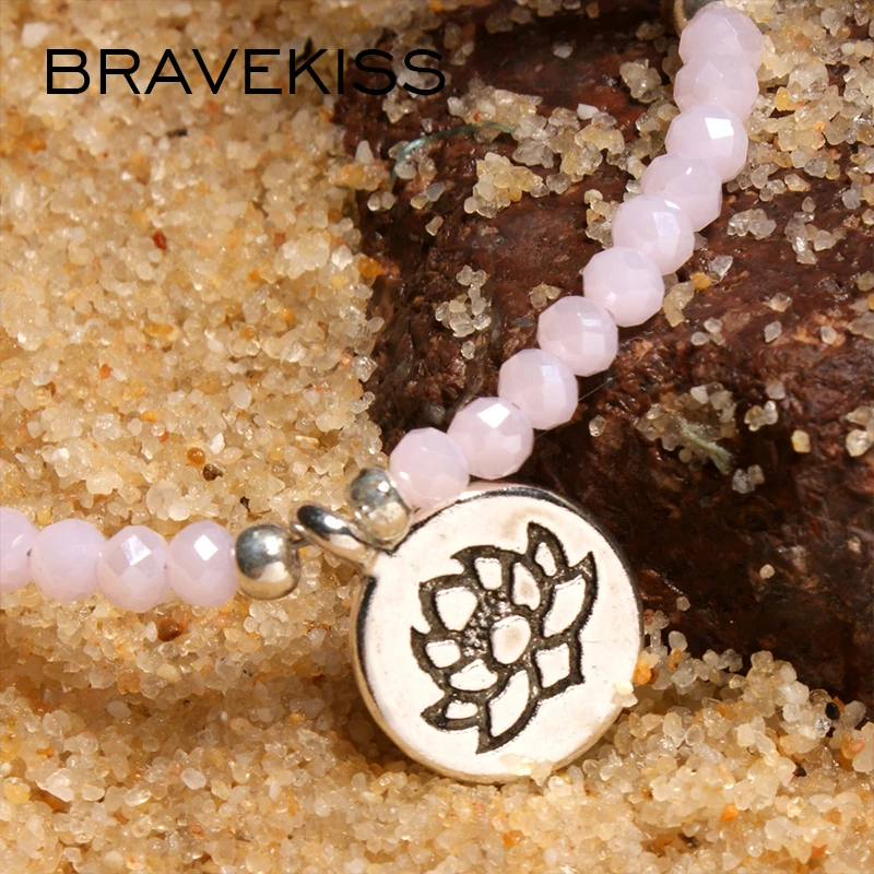 BRAVEKISS Vsco розовый цветок из бисера кулон на пляж винтажные браслеты ручной работы