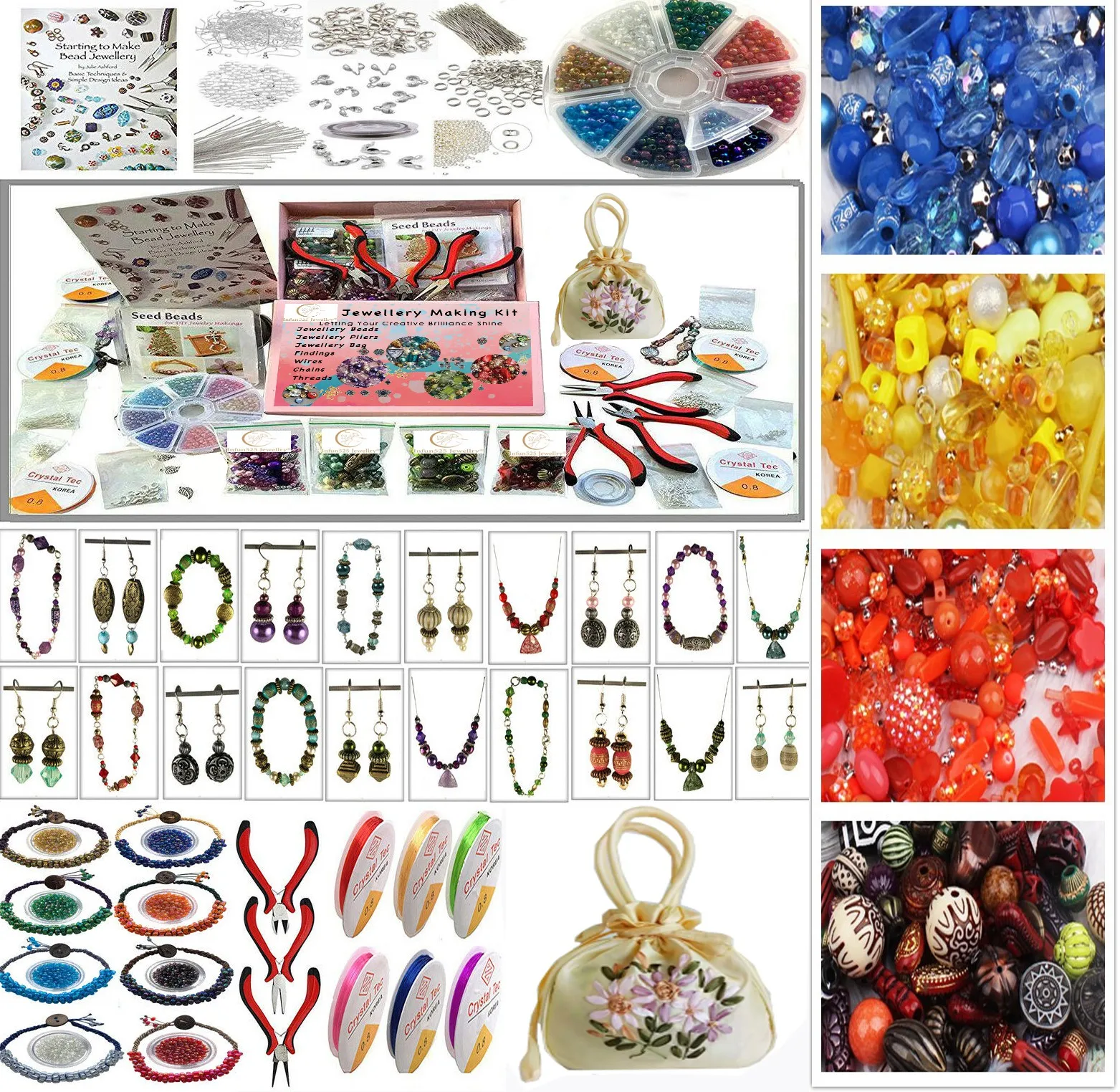 

Стартовый Набор для изготовления украшений для взрослых, подарочный набор для девочек. Набор Бусин. Ювелирный инвентарь. Ювелирные бусины. ...