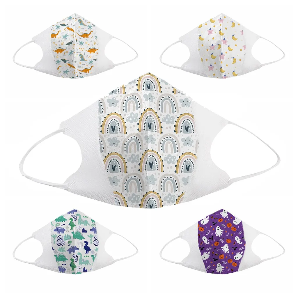 Детская маска для лица с милым принтом мультяшные одноразовые защитные дышащие